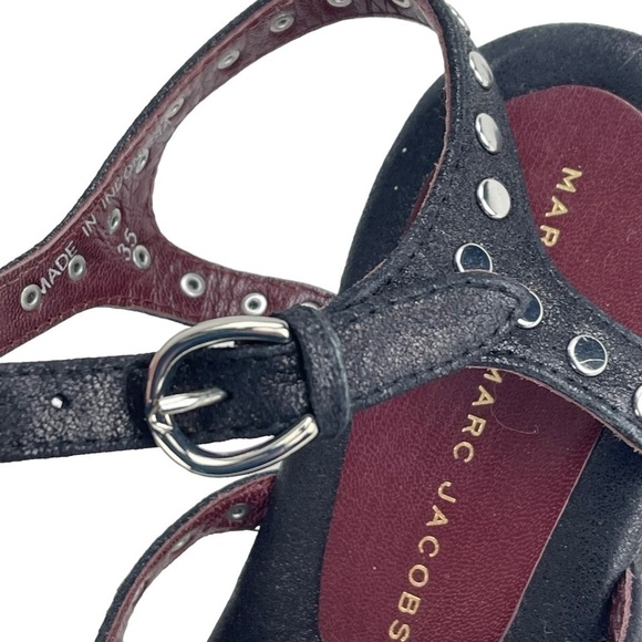 MARC BY MARC JACOBS GENA 5 STRAP LEATHER NAILHEAD STUDDED GLADIATOR SANDALS - Picture 13 of 15